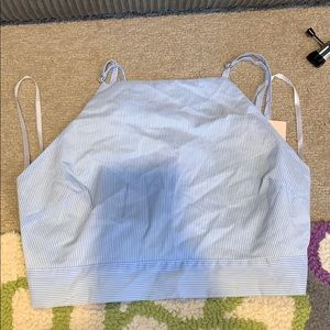 HIGH NECK TIE BACK CROP TOP